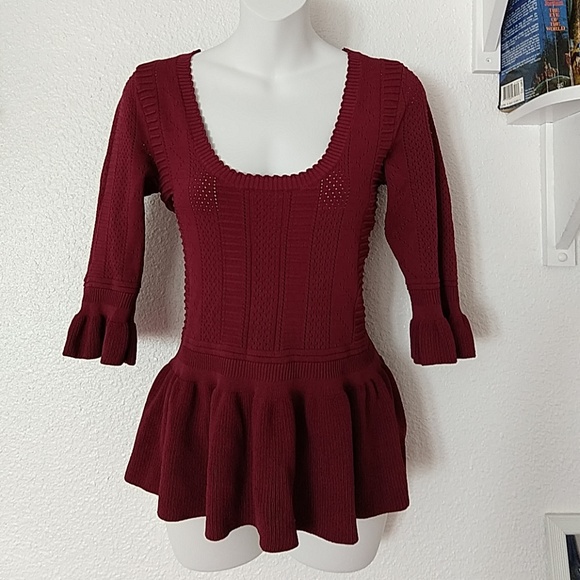 Torn by Ronny Kobo Tops - Torn by Ronny Kobo Kimberly Peplum Knit Blouse